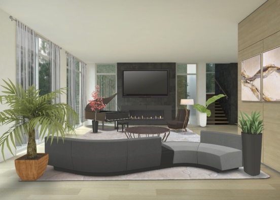 living room for French Design Rendering