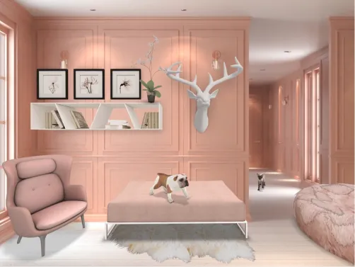 Rose Gold Living Room 