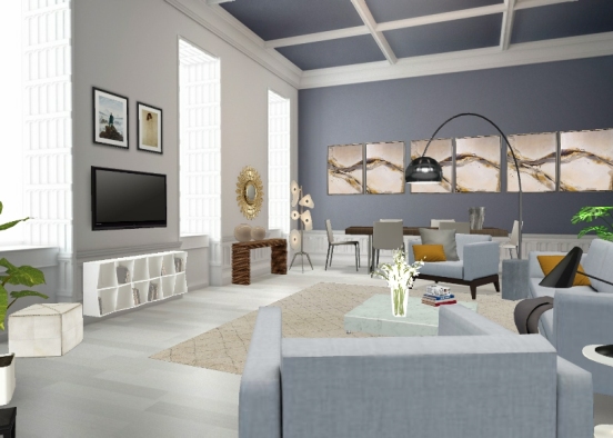 Classic living room Design Rendering