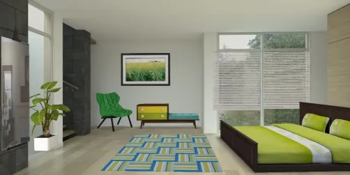 Lime green bedroom
