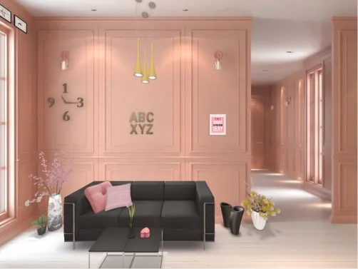 Yellow, pink and black 