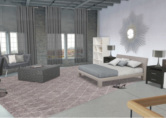 Nice plain gray room  Design Rendering