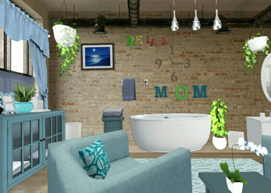 Light blue for a quiet relaxing bath very nice. Design Rendering