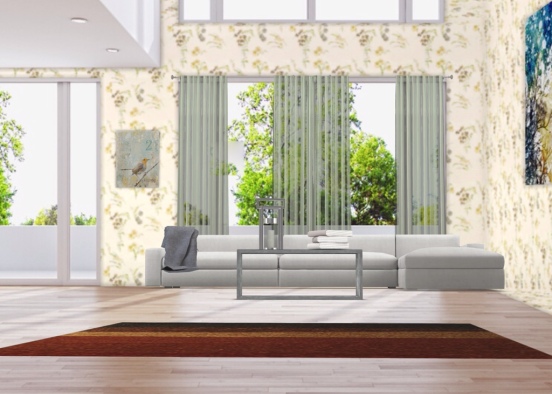 Beautiful Living Room  Design Rendering