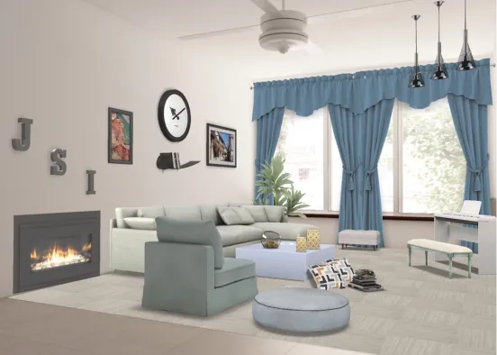 relaxing living room Design Rendering