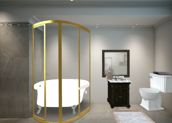 Cuarto de baño moderno Design Rendering