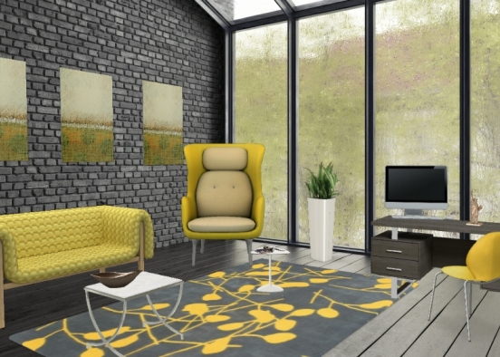 Sofa and office  Design Rendering