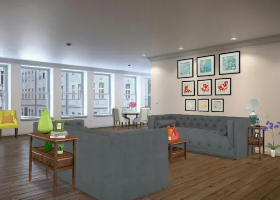 Pick a  color living room  Design Rendering