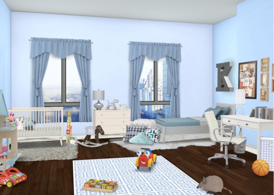 Baby and Kids Room Design Rendering