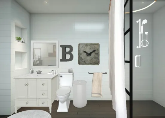 White bathroom  Design Rendering