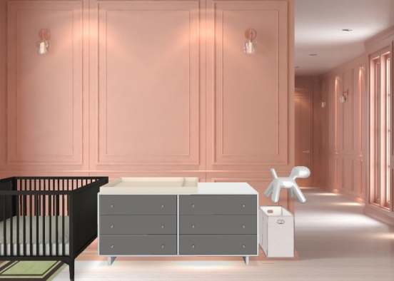 Cute baby girl bedroom  Design Rendering