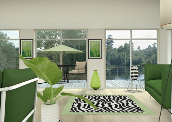 Green sitting room Design Rendering