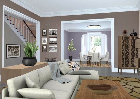 Earthtone living room Design Rendering