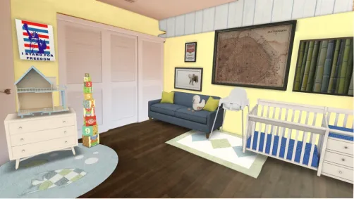 Baby boy’s yellow light blue bedroom