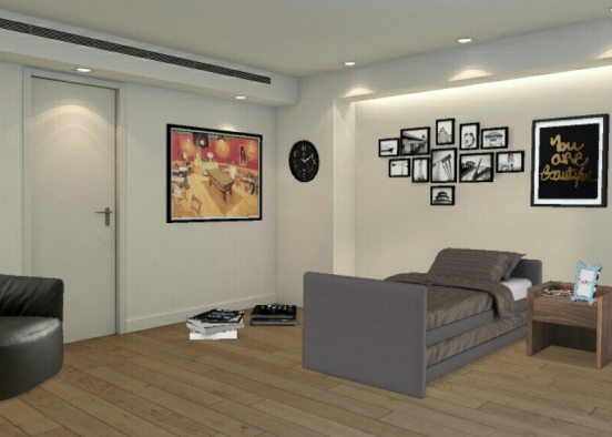 Dormitorio en el sótano Design Rendering