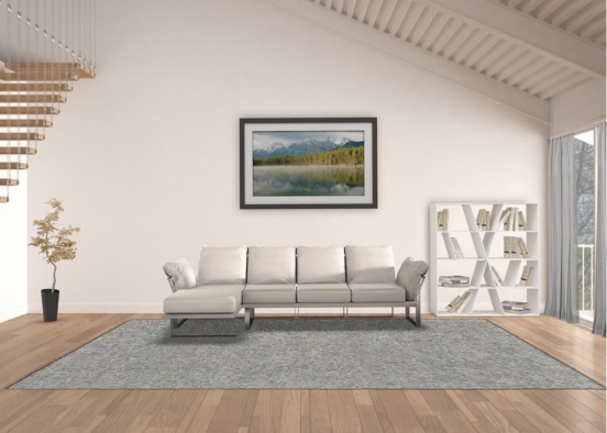 Modern,cozy living room Design Rendering