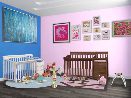 baby boy and girl room