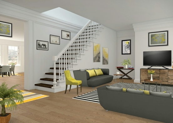 Yellow living Design Rendering