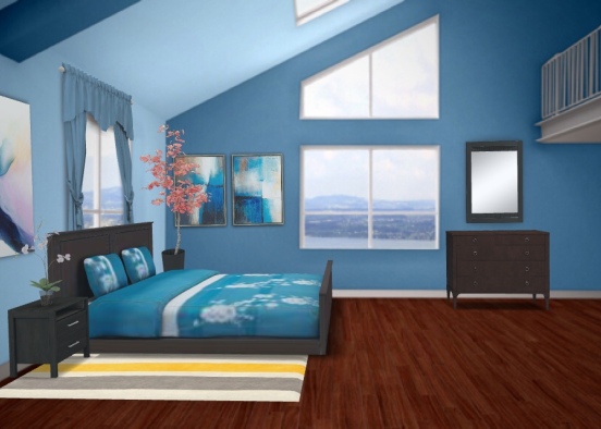 Aqua Bedroom Design Rendering