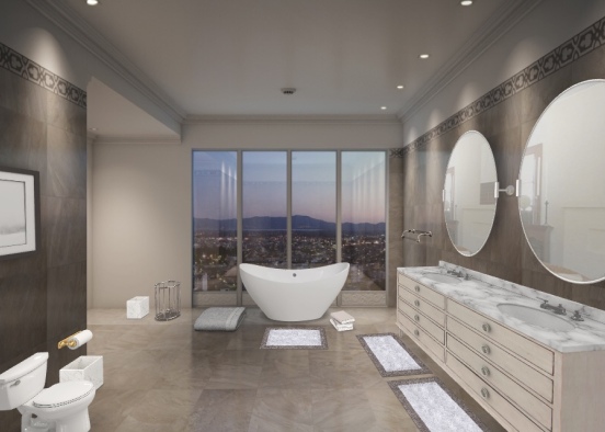 Luxury Bathroom in the City Design Rendering