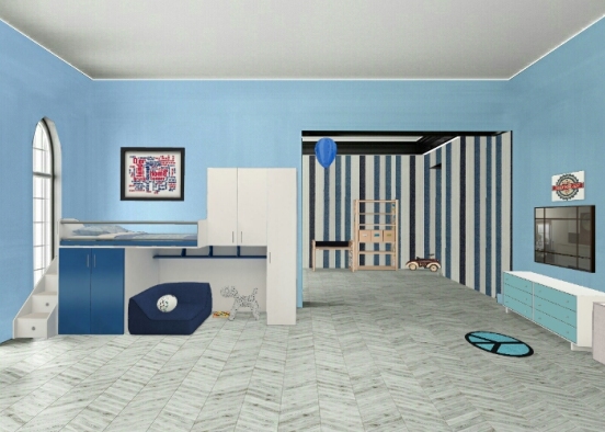 Habitació blava Design Rendering