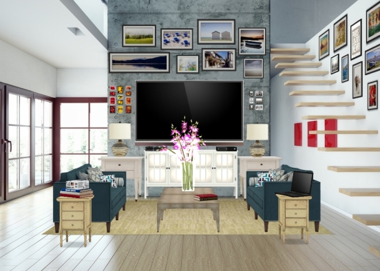 Fresh living room Design Rendering