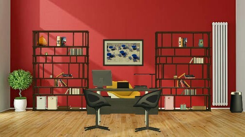 Red Wall Design Rendering