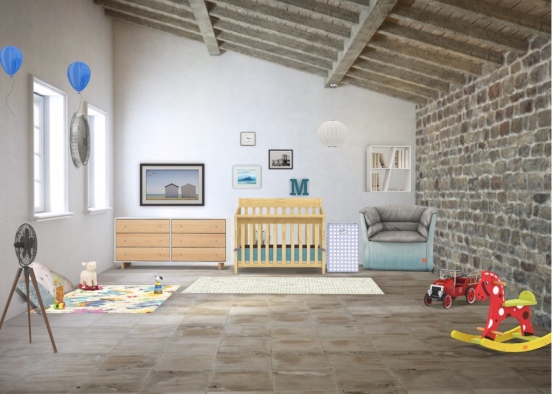 Baby Boys Room Design Rendering