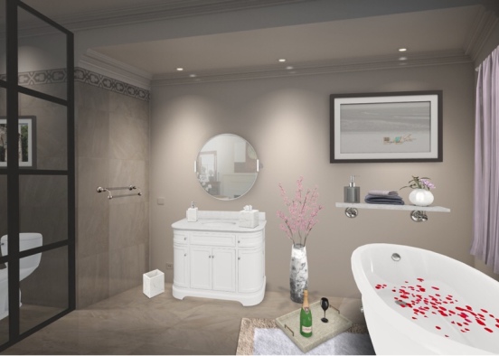 Romantic Bathroom Design Rendering