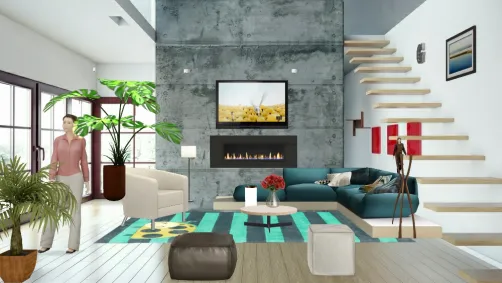 Sala de estar confortable 
