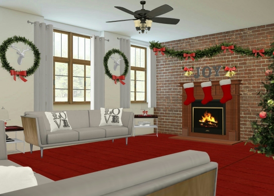 Formal Christmas Dining Hall Design Rendering
