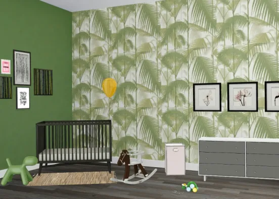 Chambre de bébé tendance Design Rendering