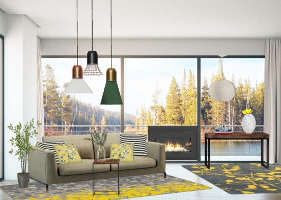 Wohnzimmer am Waldsee Design Rendering