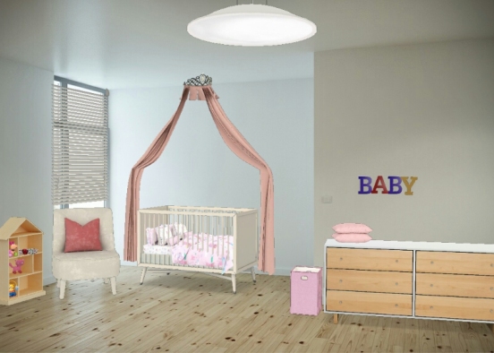 Baby girl #bedroom Design Rendering