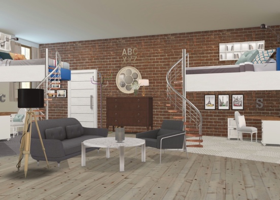 Cass and Shae's Dorm Room Design Rendering
