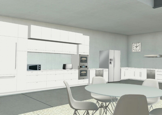 White kitchen Design Rendering