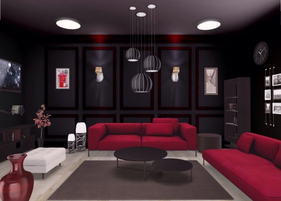 Living Room ❣️🖤❣️ Design Rendering