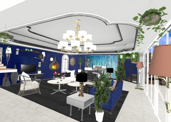 Salon chambre Blue King 🤴 Design Rendering