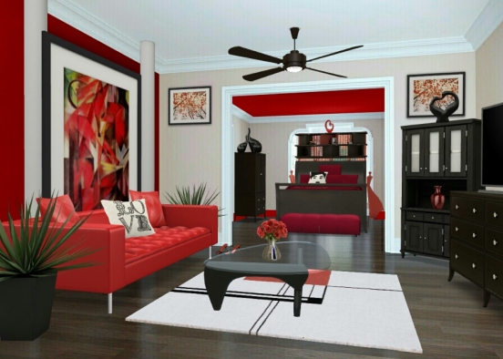 Touch of red to wood Design Rendering