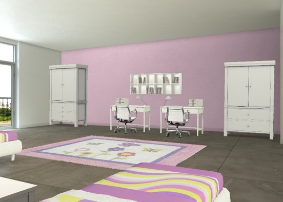 Sweet Twin Room Design Rendering