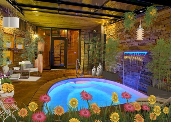 Mini garden with pool Design Rendering
