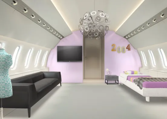 private jet bedroom Design Rendering