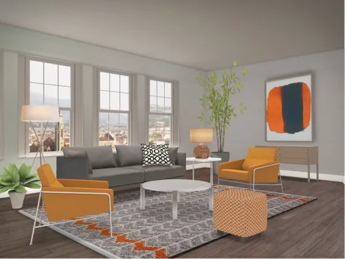 Apartment - Orange and Gray Color Theme