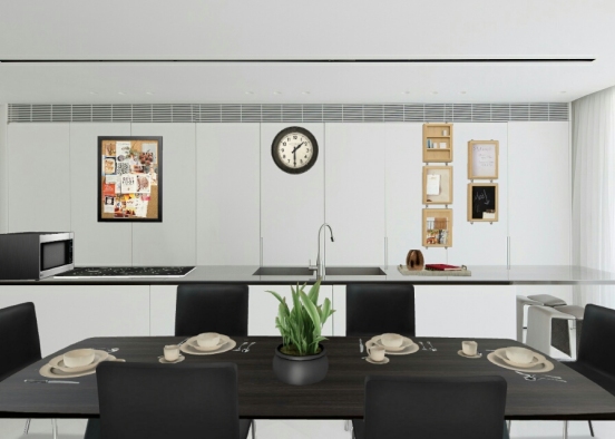 BLACK SHINY DINING ROOM Design Rendering