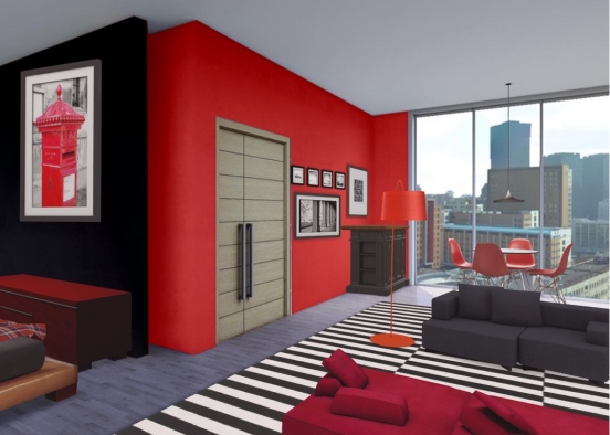 Black and red hotel Design Rendering