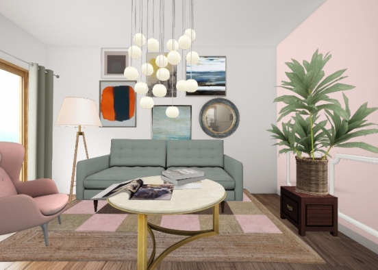 Arty romantic living room Design Rendering