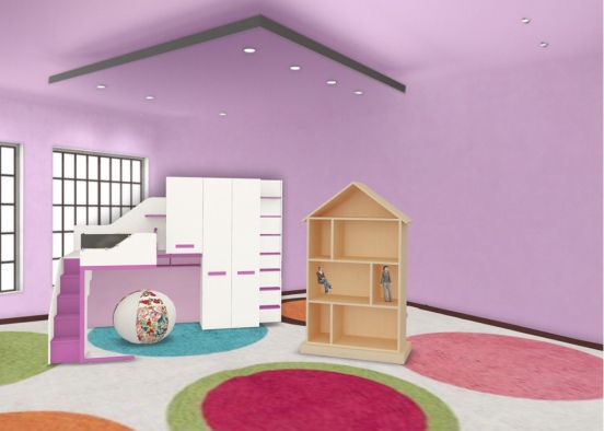 kids room for a kid that loves to play with dolls Design Rendering