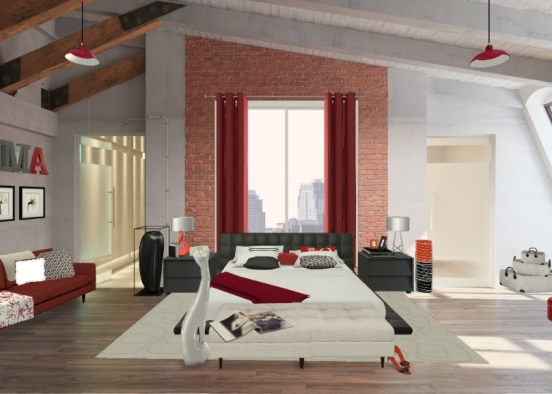 Penthouse Bedroom Design Rendering