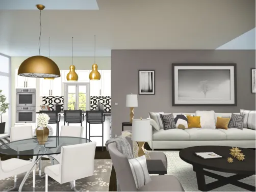 Neutral with gold accents