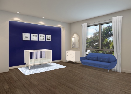Blue and white baby room Design Rendering